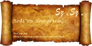 Szűcs Szerafina névjegykártya